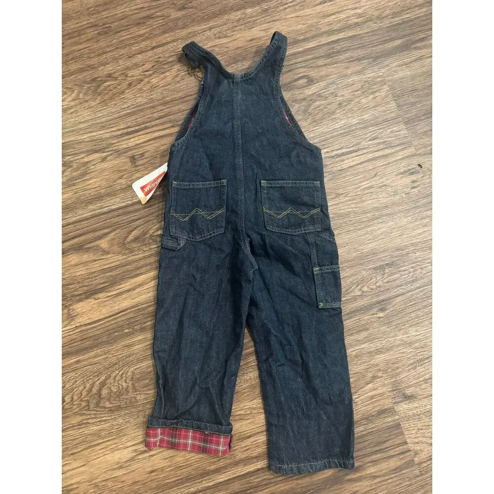 NWT Vintage Kid’s Denim Flannel Lined Overalls 4T
